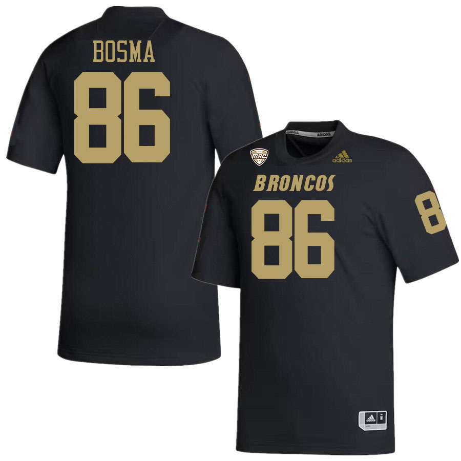 #86 Blake Bosma Western Michigan Broncos College Football Jerseys Stitched-Black